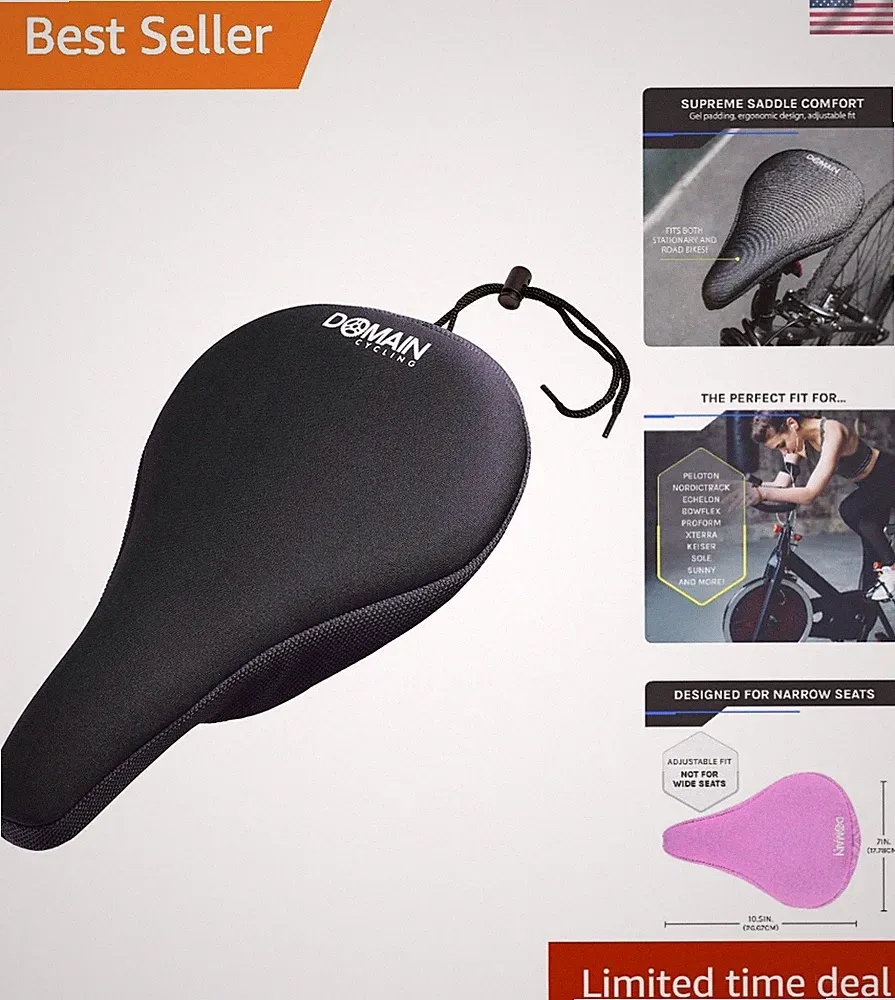 10.5”x7” Gel Bicycle Seat Cover - Ultimate Comfort for Men & Women Cyclists
