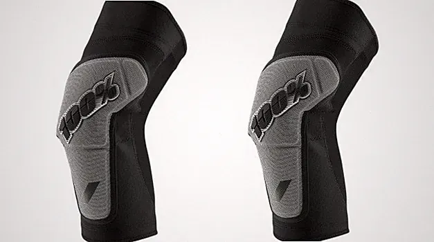 100% Ridecamp Knee Guards for BMX MTB Riding - Gray/Black Adult Size Medium