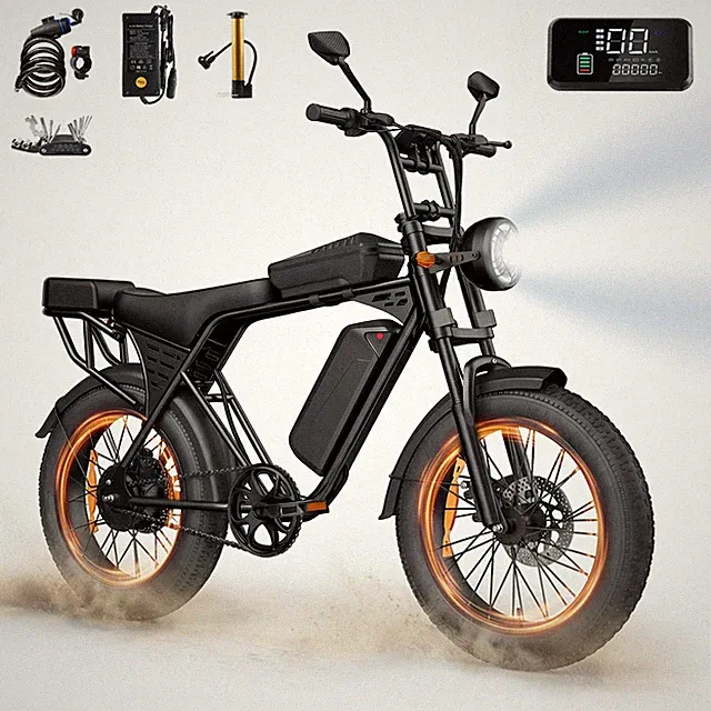 20" Fat Tire E-Bike for Adults, 1500W Peak Motor 48V 15Ah E-Mountain Bicycle NFC