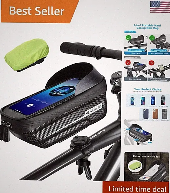 Bicycle Cycling Bike Front Beam Frame Bag Touch Screen Waterproof Phone Holder