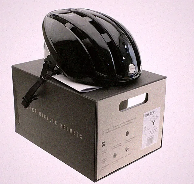 Brooks Harrier Helmet Medium M 52cm-58cm Black Glossy Road Italy 294g NEW in Box