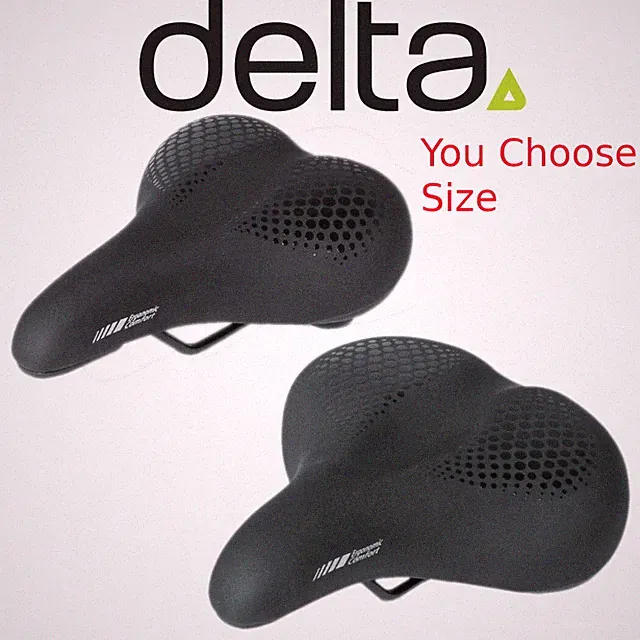 Delta Comfort Memory Foam Black Bike Saddle Medium Large Unisex Seat