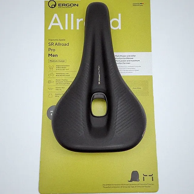 Ergon SR Allroad Pro Bicycle Saddle Medium / Large Men's Black TiNox SL Rails