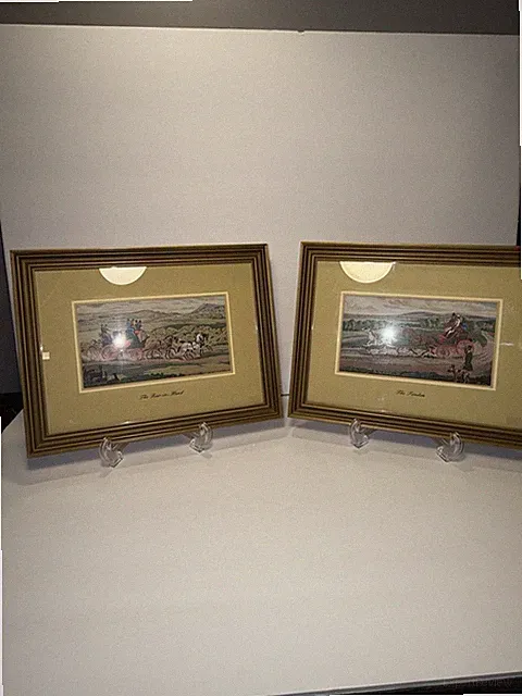 J & J Cash Ltd Woven Silk Pictures Pair – The Tandem & The Four-in-Hand – Rare
