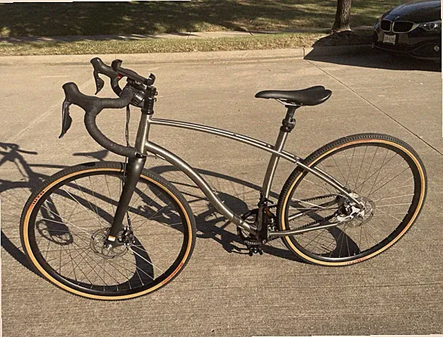New Budnitz Model 0 Titanium Gravel Bike, Medium Size, Belt Drive 6-Speed Hub.