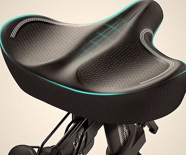 New Noseless Oversized Bike Seat, Extra Wide Comfort Pure Memory Foam Bicycle Se