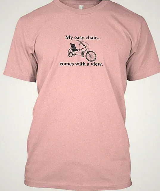 The World Of Bent Recumbent Bike T-Shirt Made in the USA Size S to 5XL