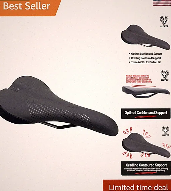 Volt Bike Seat Saddle - Comfortable Medium Thickness Padding - Mountain, Grav...